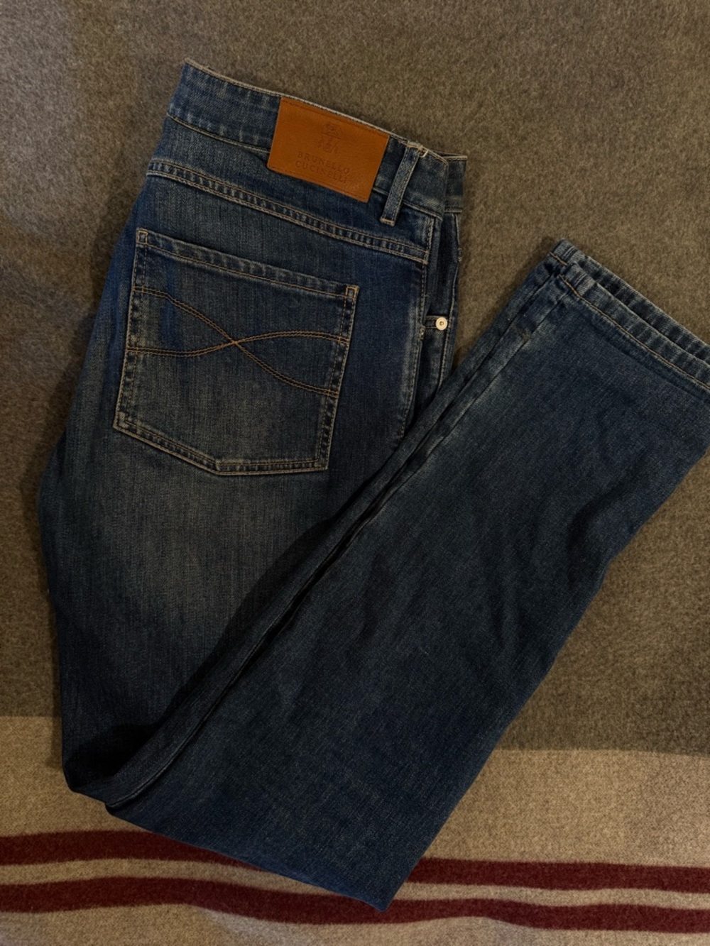 Brunello Cucinelli Men's Blue Straight Jeans